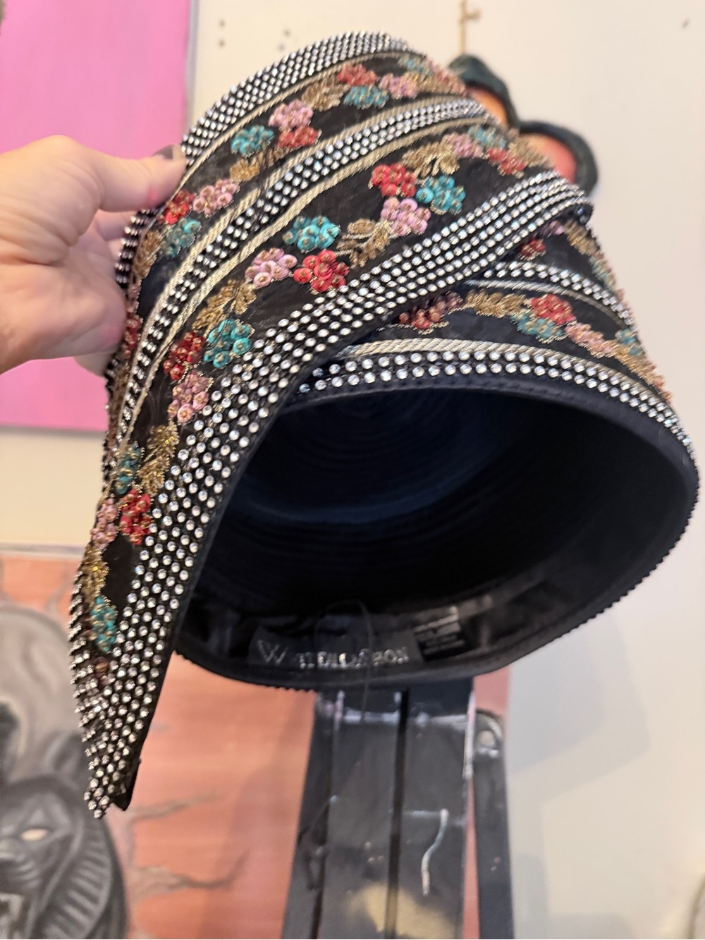 Whitetail and shon luxury bejeweled vintage turban hat - Picture 3 of 7